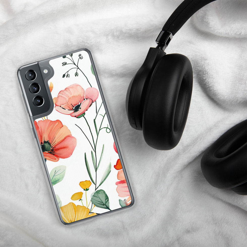 Petal Blush clear Samsung case, botanical view 15