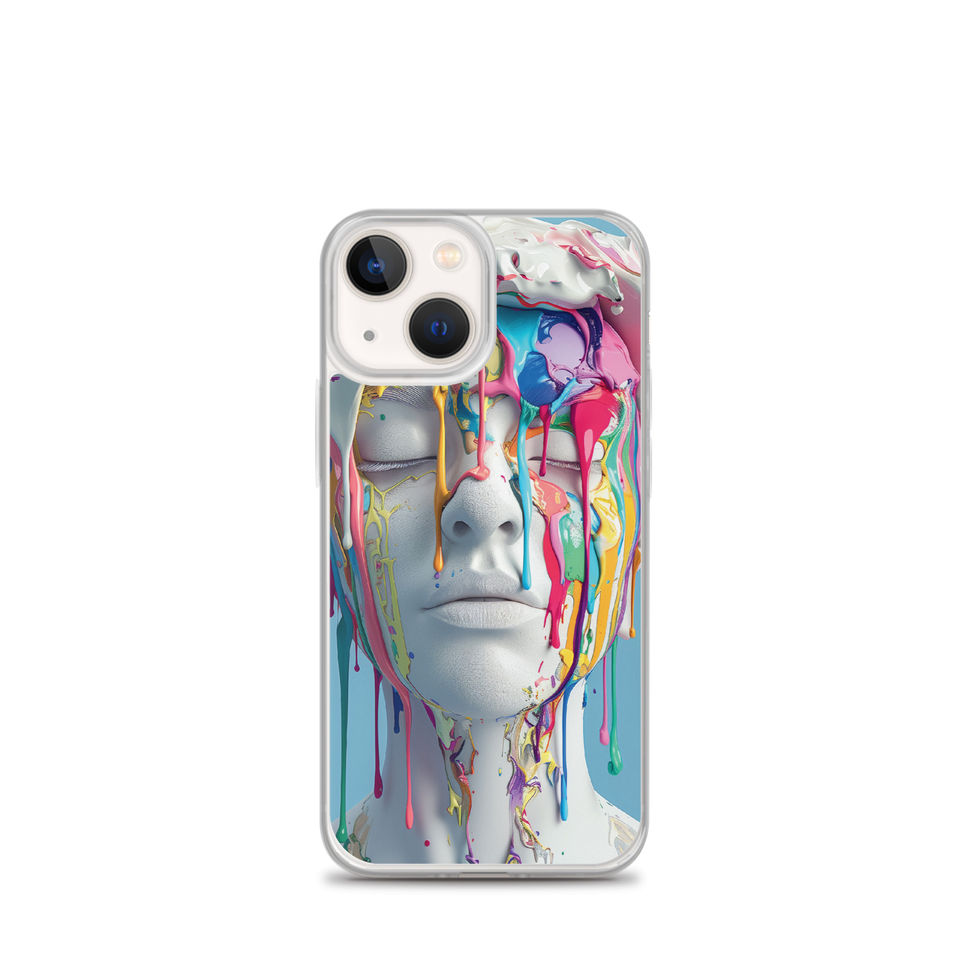 Chromatic Awakening clear iPhone case with vivid expressive portrait artwork, full-case view, image 16