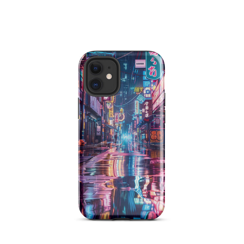 Neon Mirage iPhone tough case with cinematic glowing city scene — gallery view 05