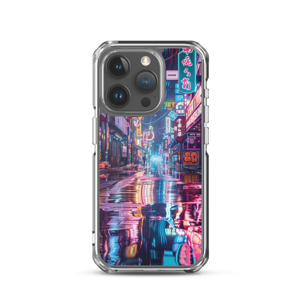 Neon Mirage clear iPhone case with dreamlike glowing city artwork — gallery view 35