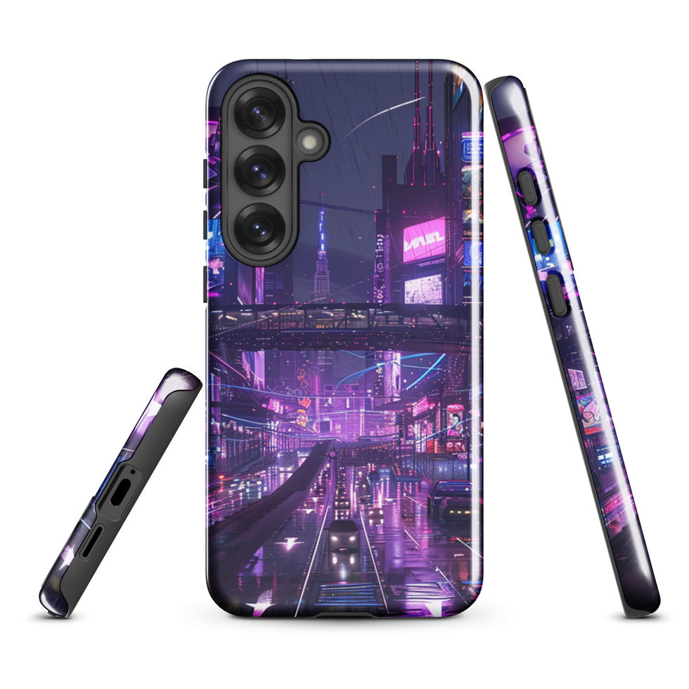 Cyber City Lights futuristic road scene on Samsung tough case — gallery view 11