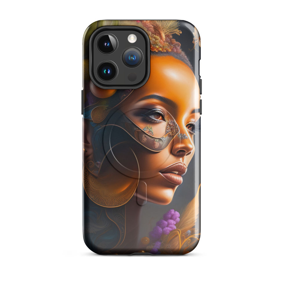 MagSafe Tough Case featuring a sculptural brain overflowing with colourful fruit, flowers and botanical details