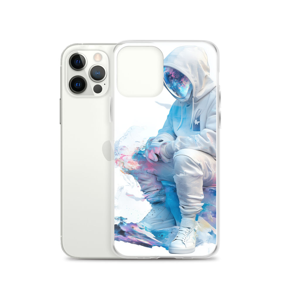 Fluro Space Traveller astronaut artwork on a clear iPhone case โ gallery image 13