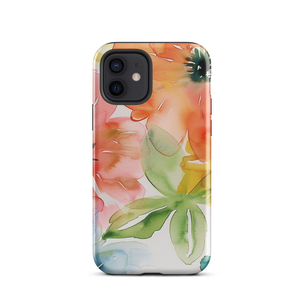 Bloom Riot floral tough case for iPhone 12 Pro, protective back view