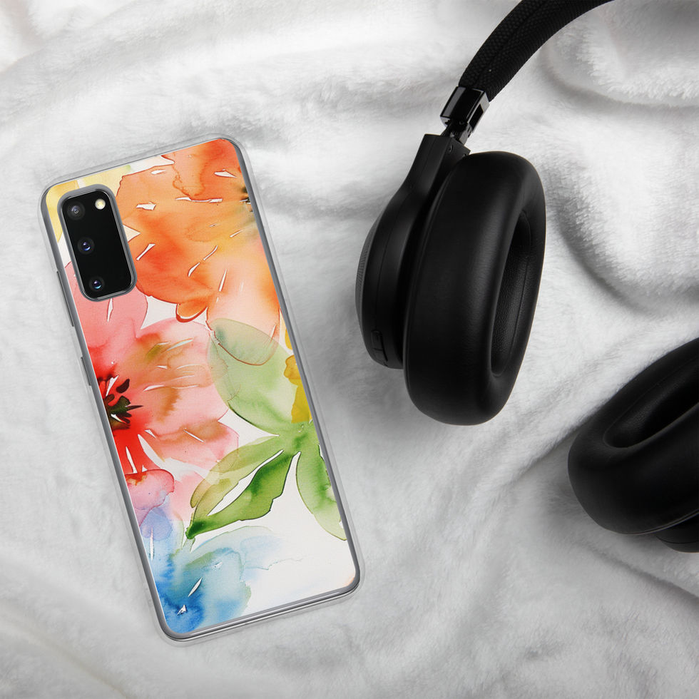 Bloom Riot floral clear case for Samsung Galaxy S20, side detail