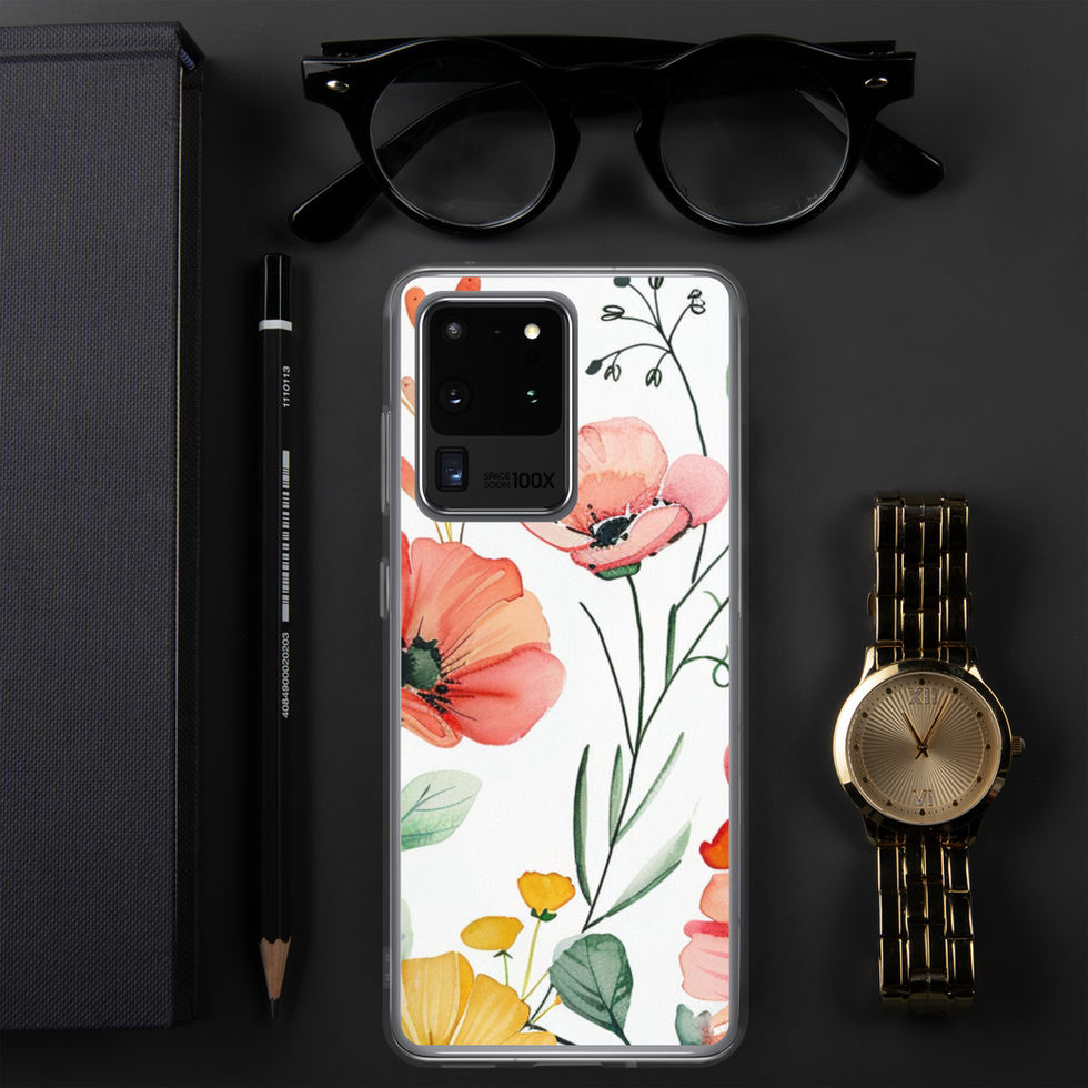 Petal Blush clear Samsung case, side profile 5