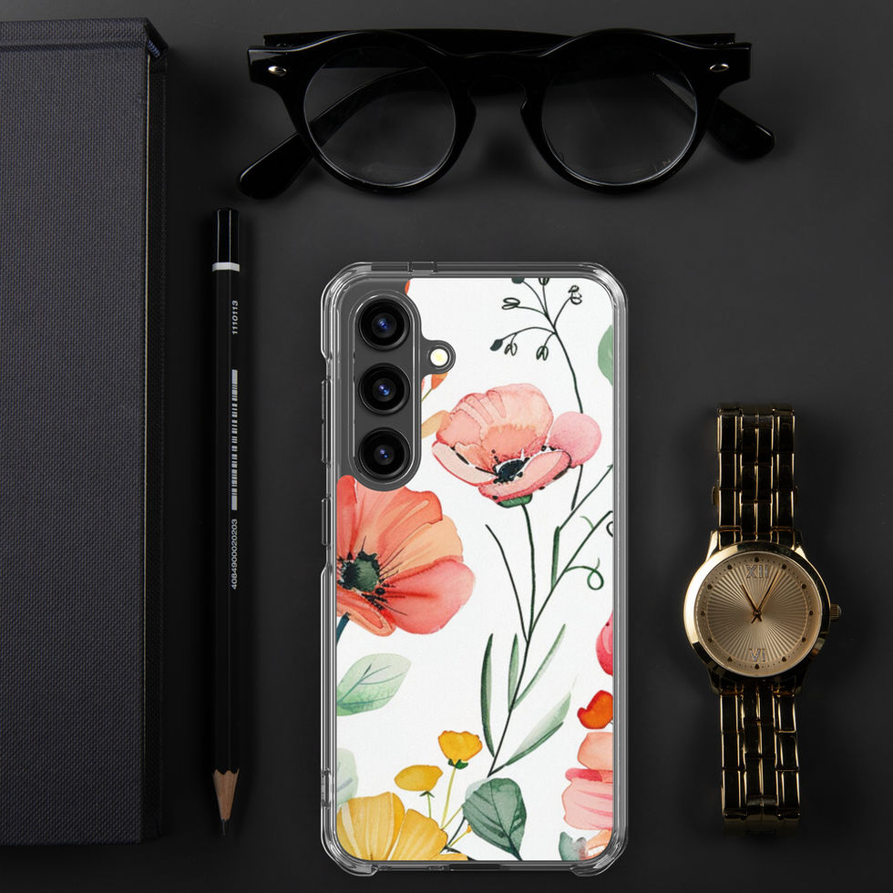 Petal Blush clear Samsung case, front view 49