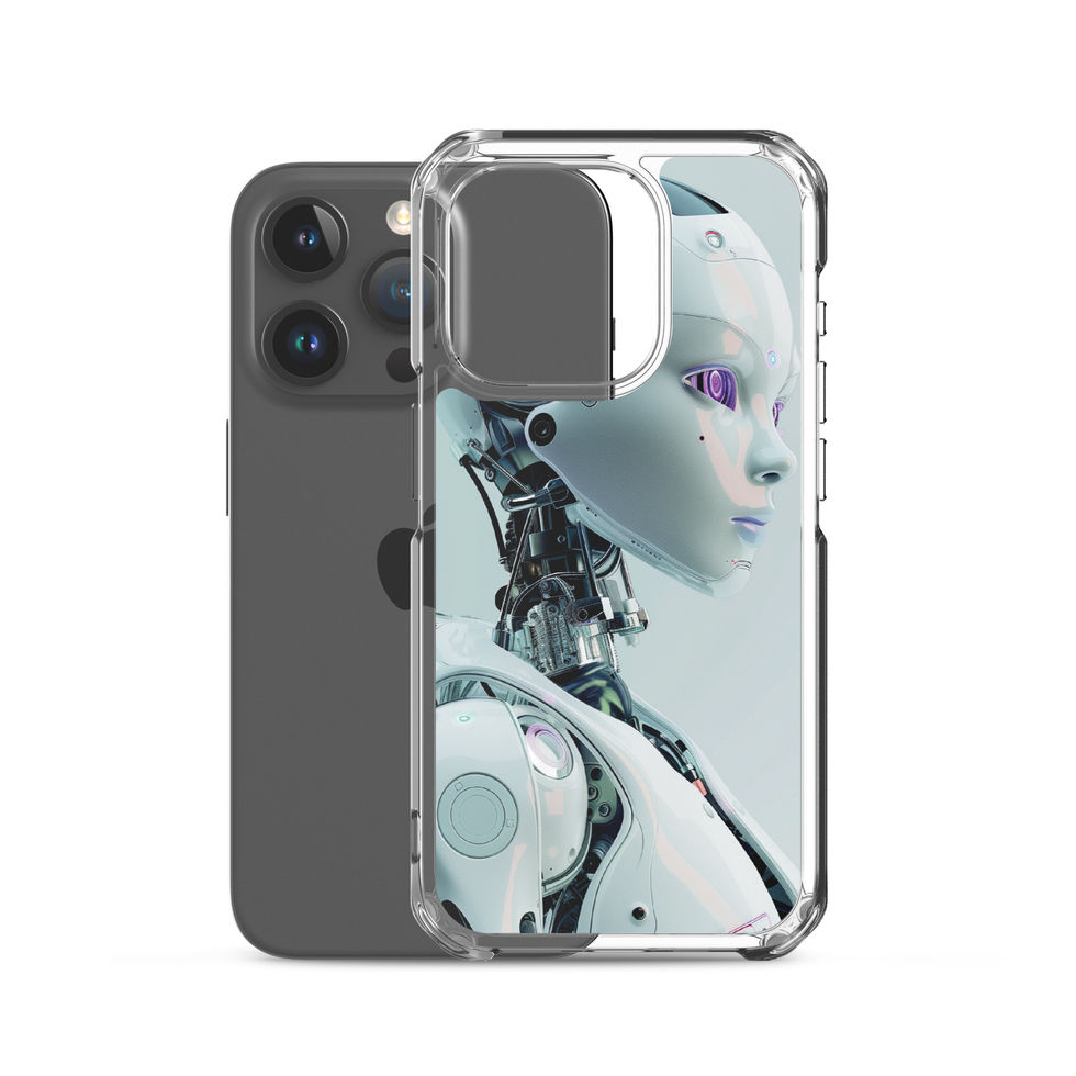 Angled Cyber Luminara case showing the sculpted profile artwork