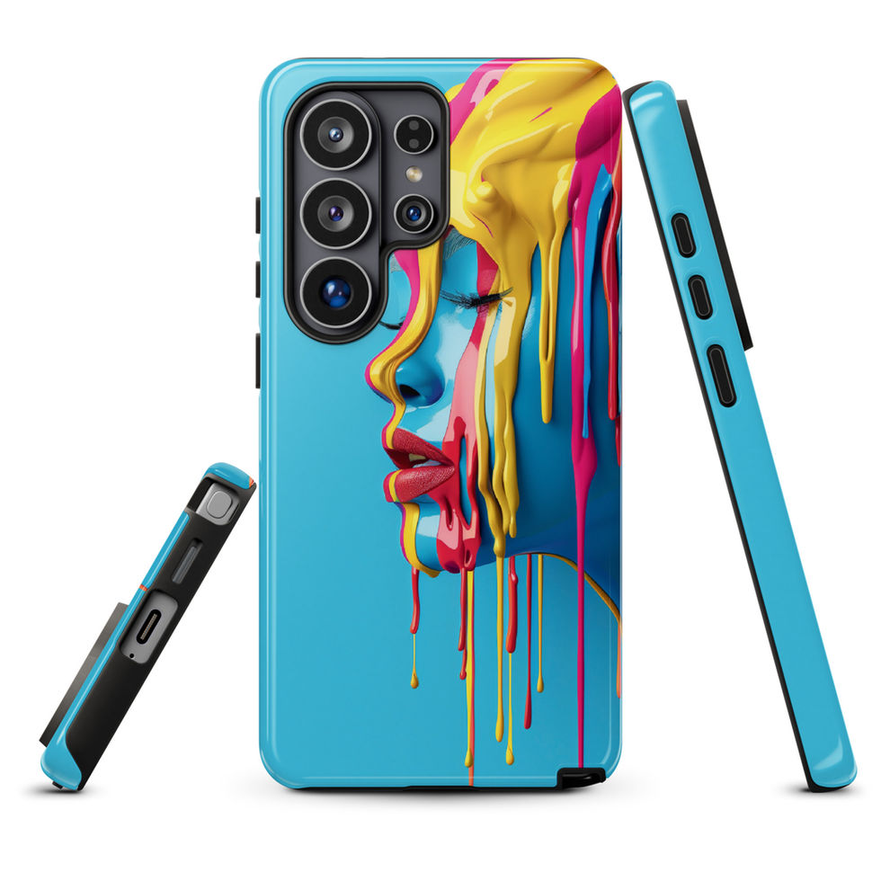 Melted Serenity tough case for Samsung with peaceful flowing portrait art, clean studio view, preview 15
