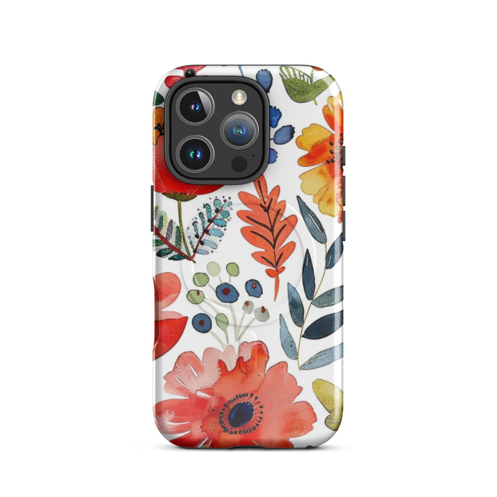 Garden Scribbles MagSafe tough case for iPhone 16 Pro Max, floral sketch artwork, gallery view 12, image 12