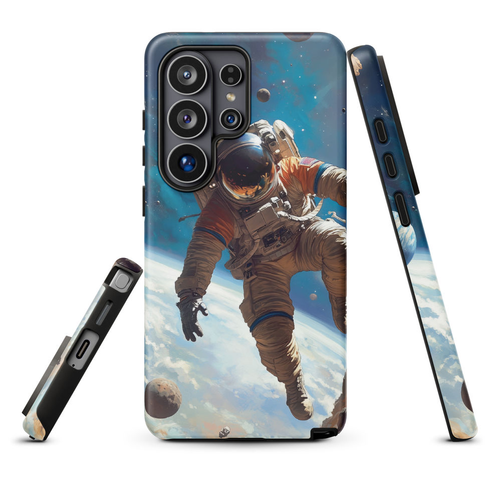 Tough case for Samsung with the complete copper-and-blue space artwork