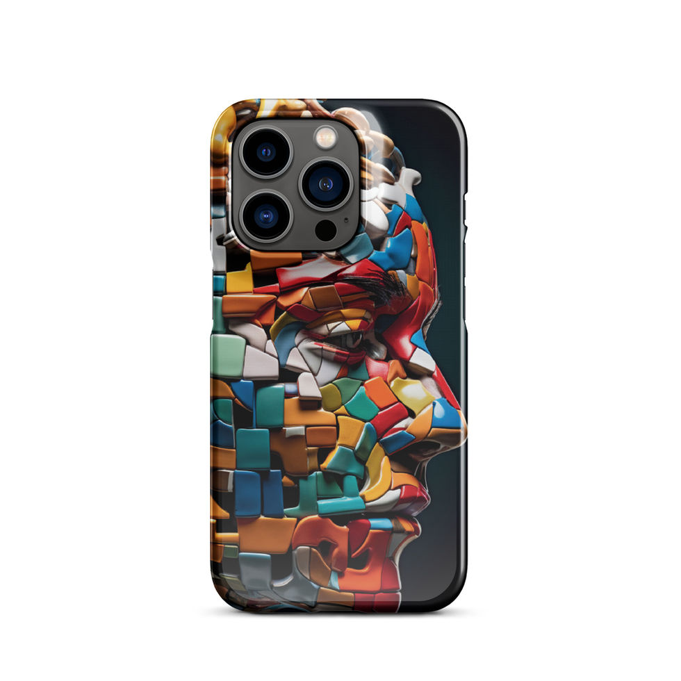 “Mosaic Mind” snap case for iPhone, styled product view, image 15