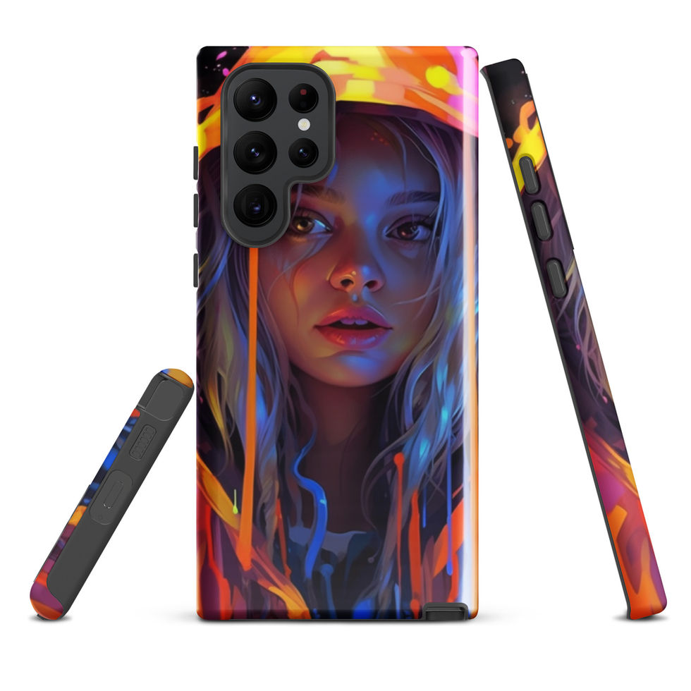Fluro Girl fluorescent portrait on a tough Samsung case — gallery view 03