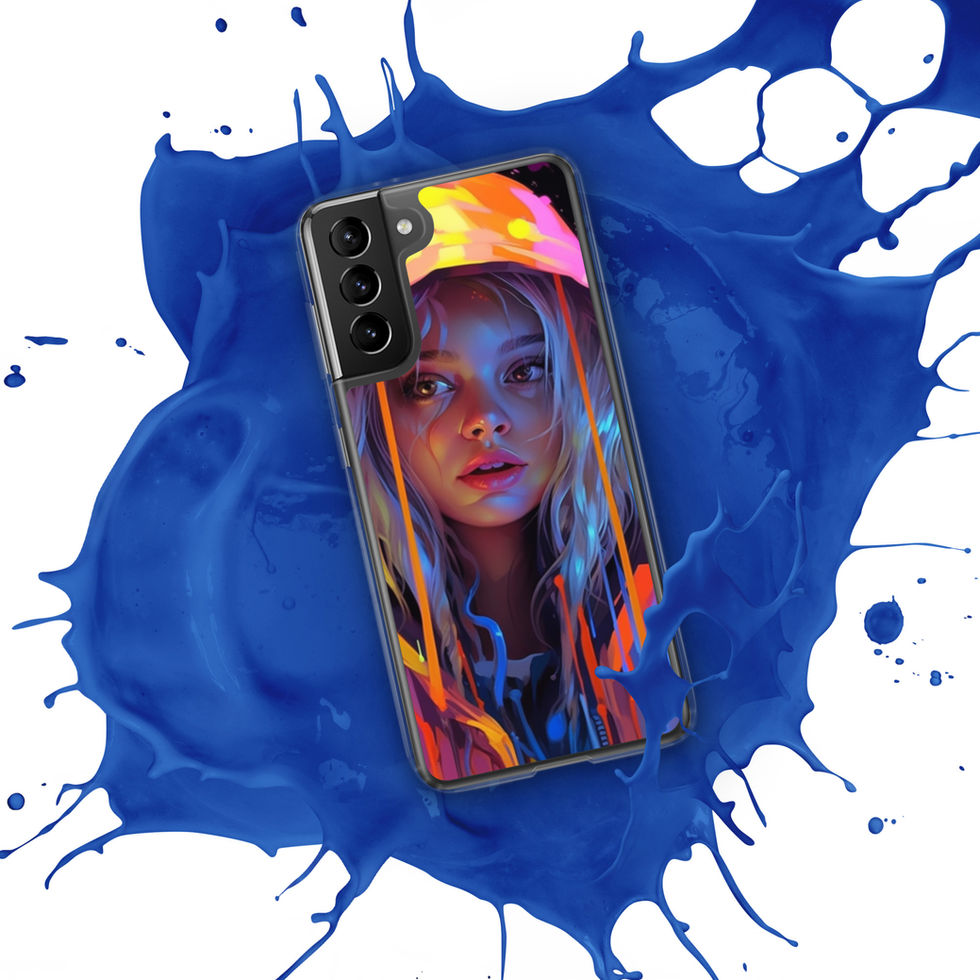 Fluro Girl fluorescent portrait on a clear Samsung case โ gallery view 12