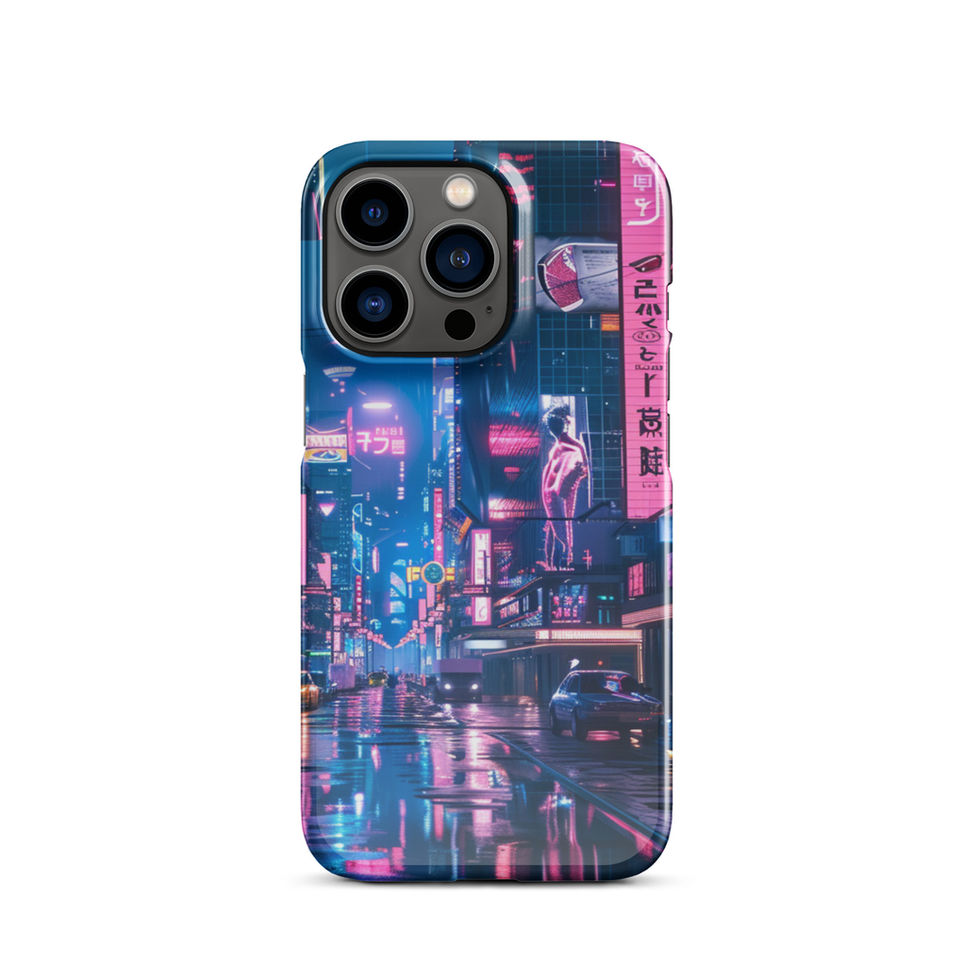 Neon Skyline electric horizon on iPhone snap case — gallery view 11