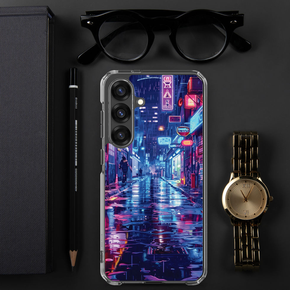 Neon Underground clear Samsung case with vivid hidden-city lights — gallery view 01
