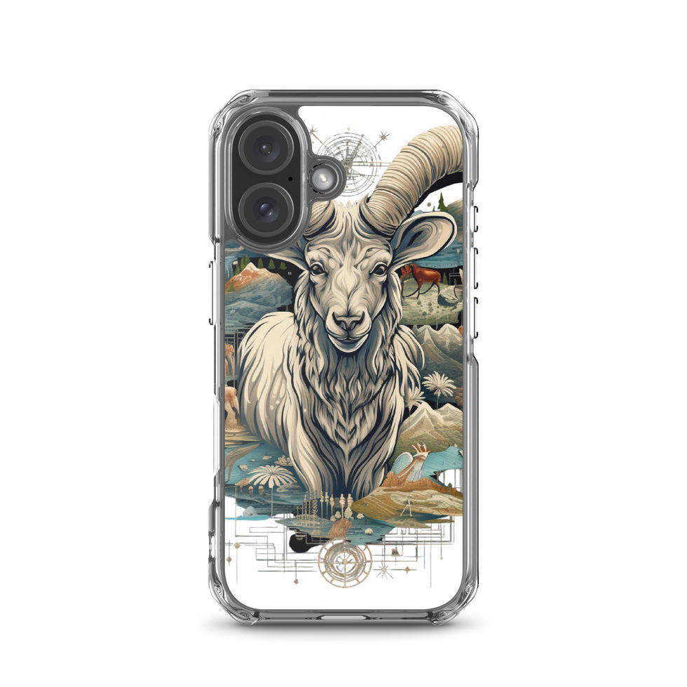 Cosmic ram-mockup-01 showing Celestial Summit artwork on an iPhone clear phone case