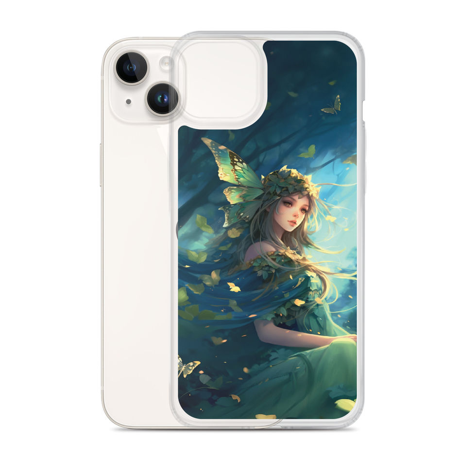 Forest Enchantress iPhone clear case with enchanted green setting