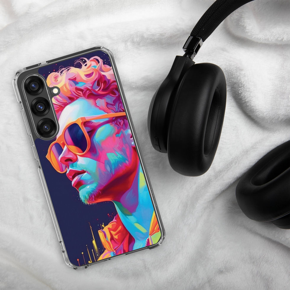 Neon Rebel portrait on a deep-blue clear Samsung case โ gallery view 26