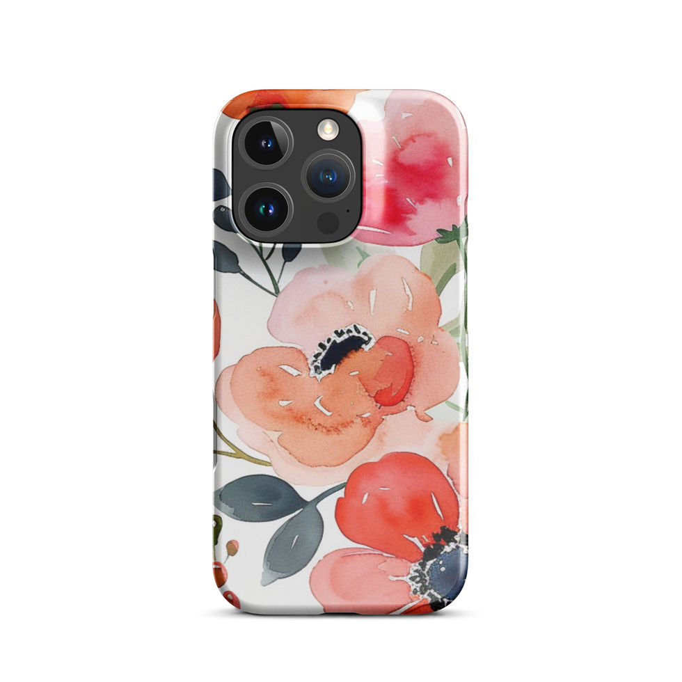 Vibrance Bloom snap case for iPhone 16 Pro Max with vivid coral, pink and orange painted flowers, gallery image 23