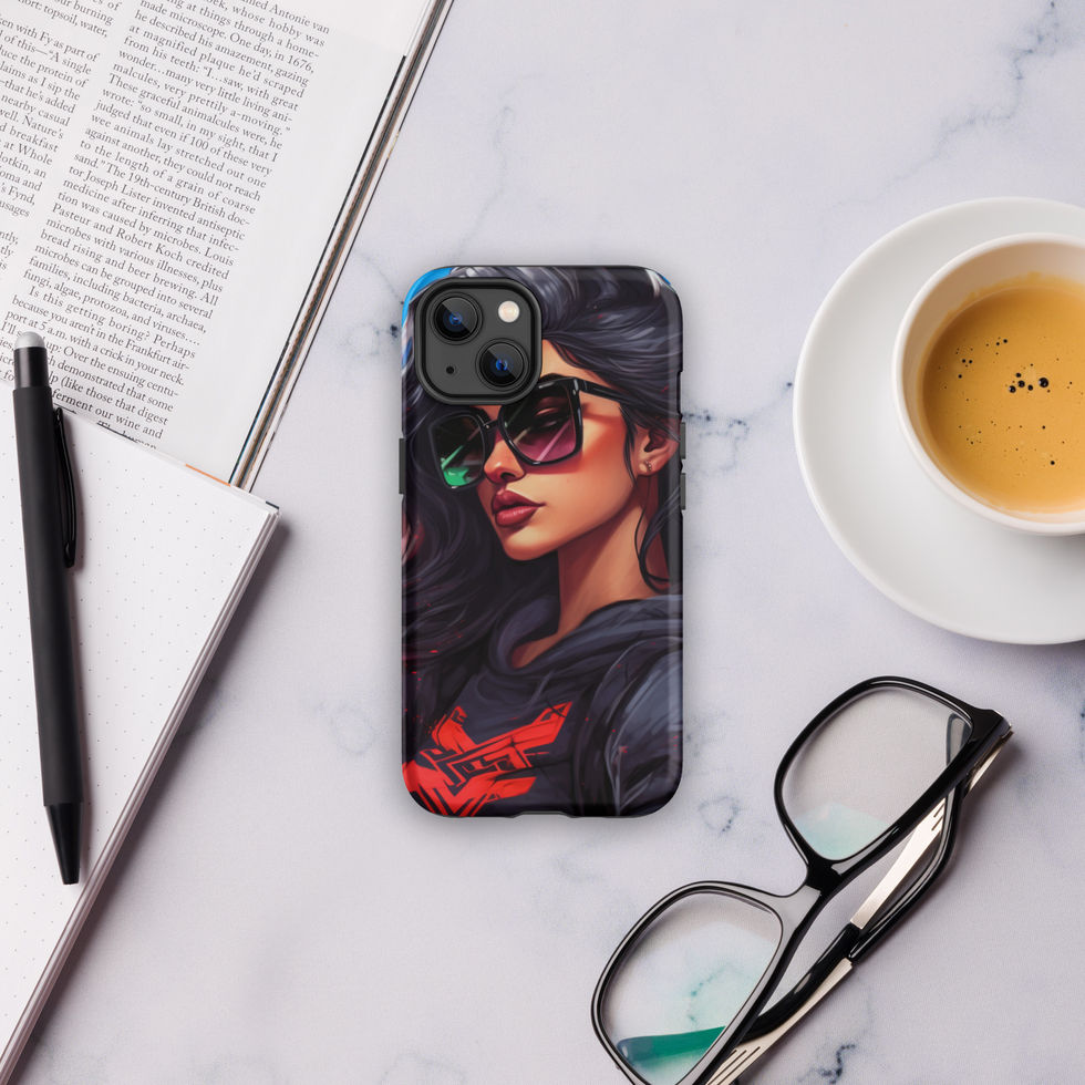 Midnight Edge iPhone Tough Case with high-contrast streetwear portrait
