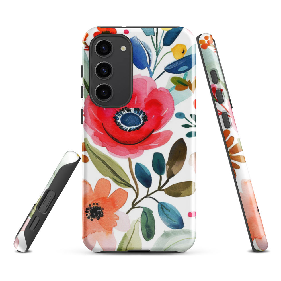 Field Notes in Bloom tough case for Samsung Galaxy S23 Ultra, dual-layer botanical journal artwork, image 5