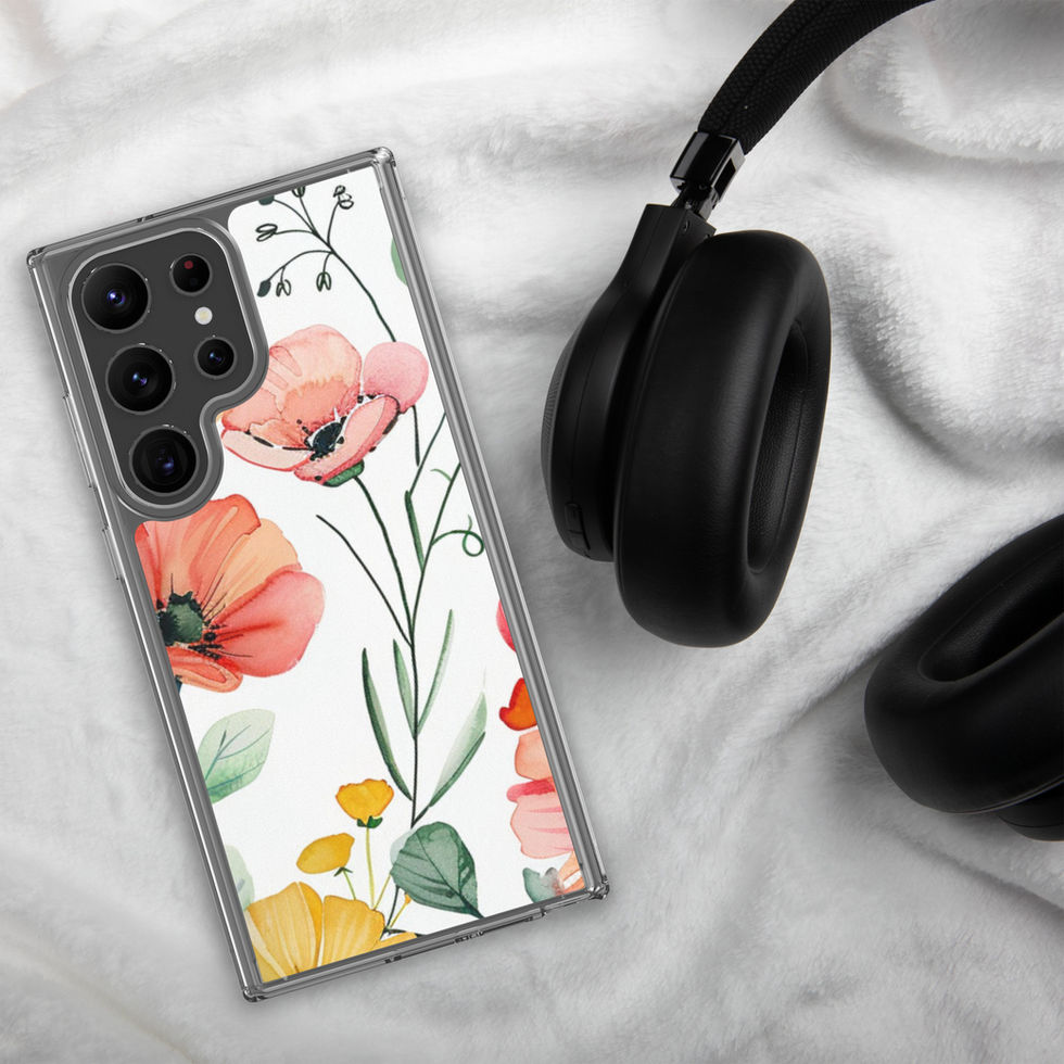 Petal Blush clear Samsung case, pink blossom 38