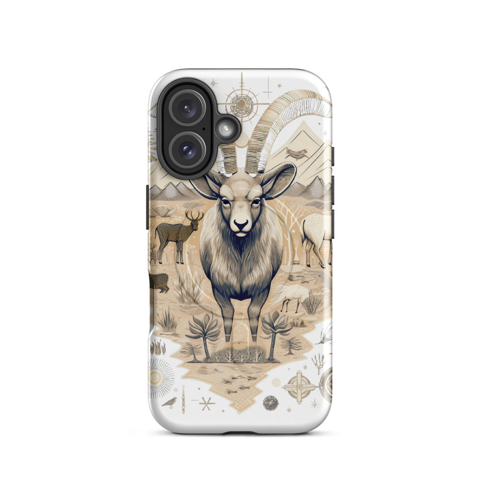 Nomadic ram-mockup-10 showing Nomadic Spirit artwork on an iPhone MagSafe tough phone case