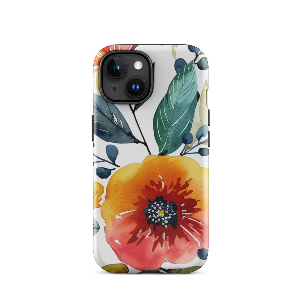 Amber Bloom Serenade tough case for iPhone 15 Plus, protective sunlit floral design, image 17