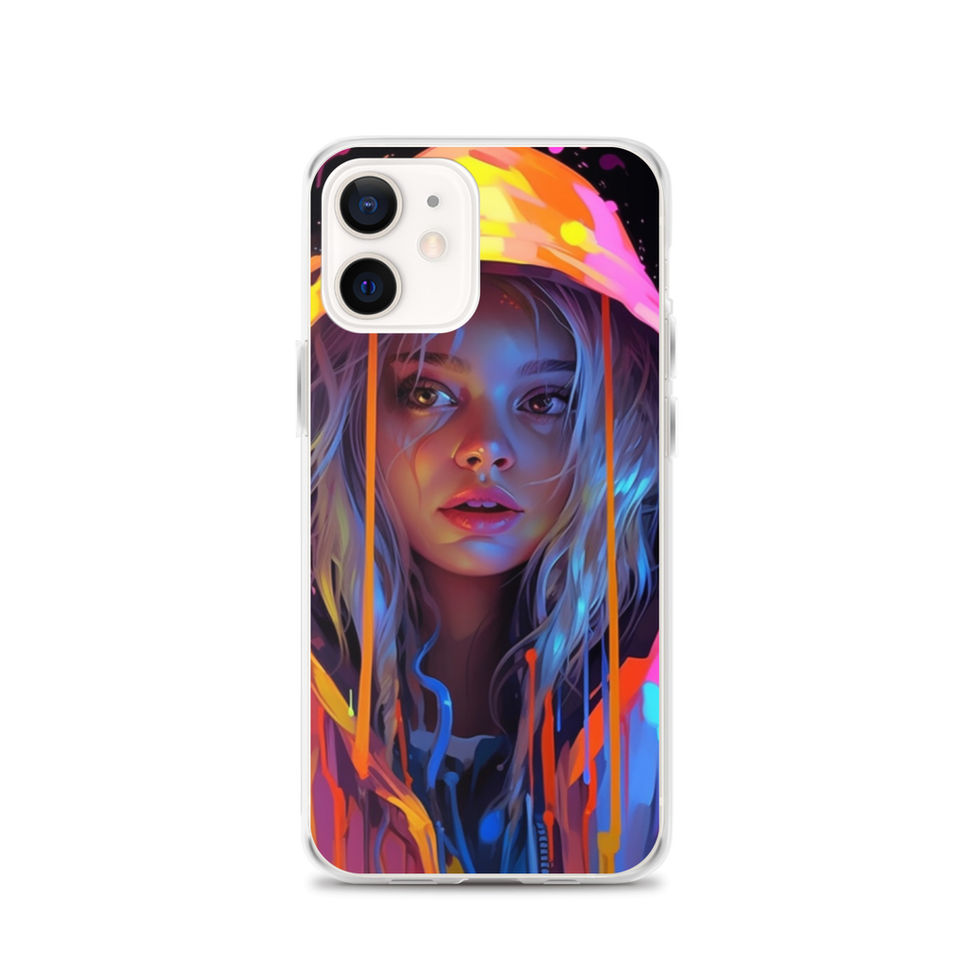 Fluro Girl fluorescent portrait on a clear iPhone case โ gallery view 14