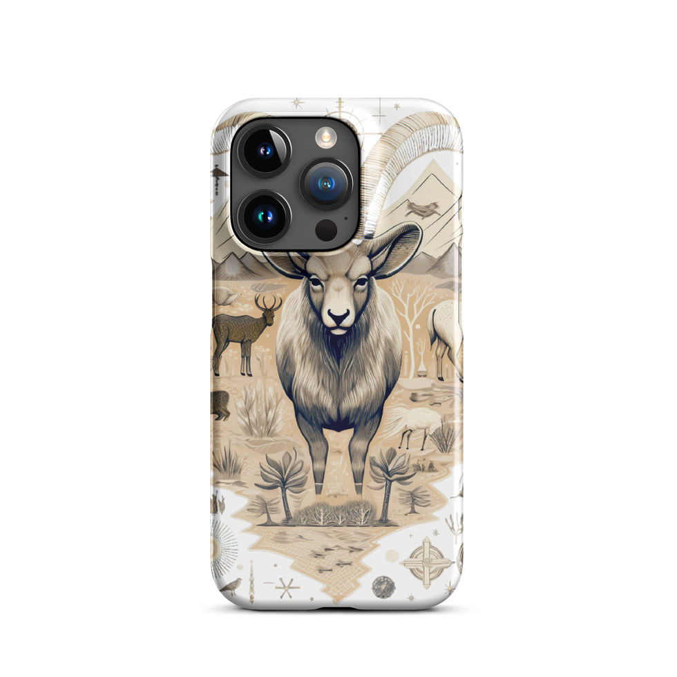 Nomadic ram-mockup-19 showing Nomadic Spirit artwork on an iPhone snap phone case