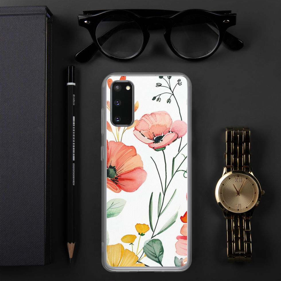 Petal Blush clear Samsung case, coral petal detail 8