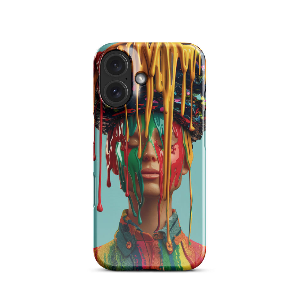 Drip Royale slim snap case for iPhone with vivid neon paint-drip portrait, camera-cutout detail, preview 21