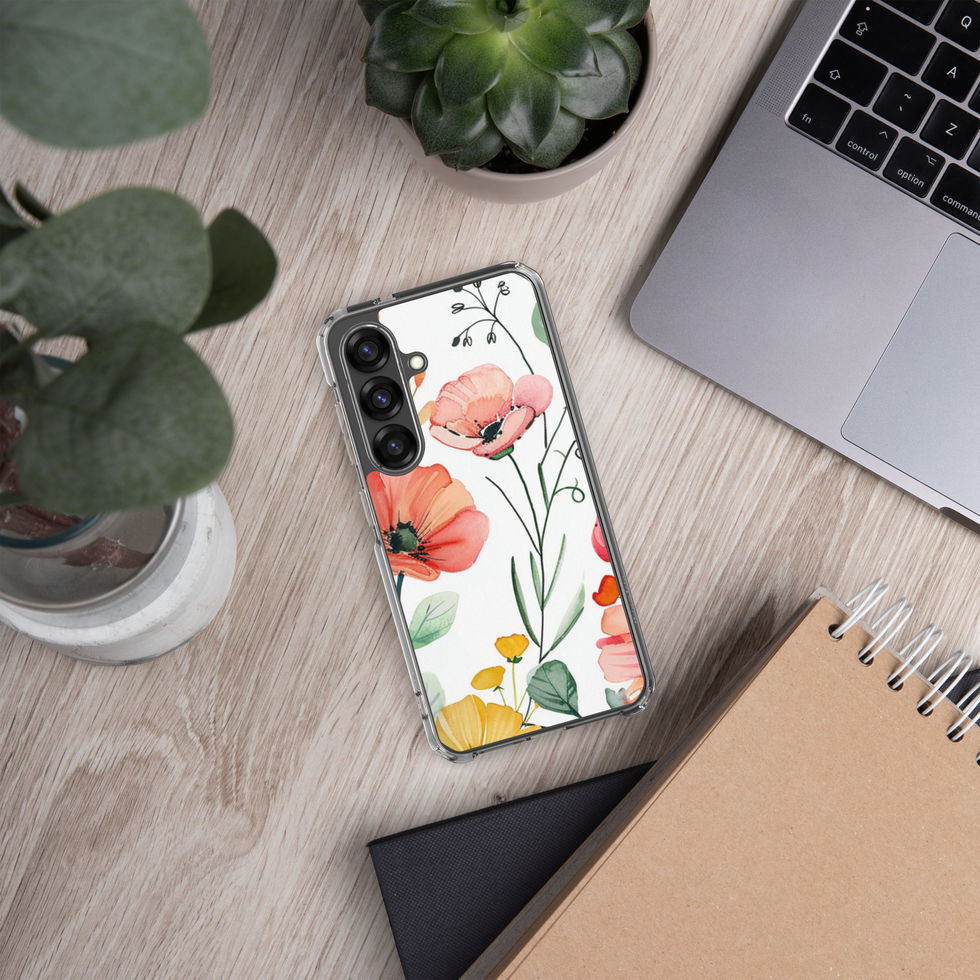 Petal Blush clear Samsung case, coral palette 32