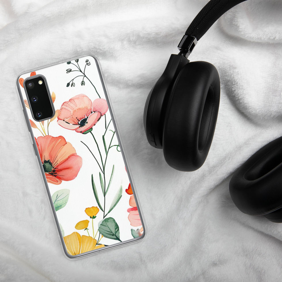 Petal Blush clear Samsung case, yellow accent 9