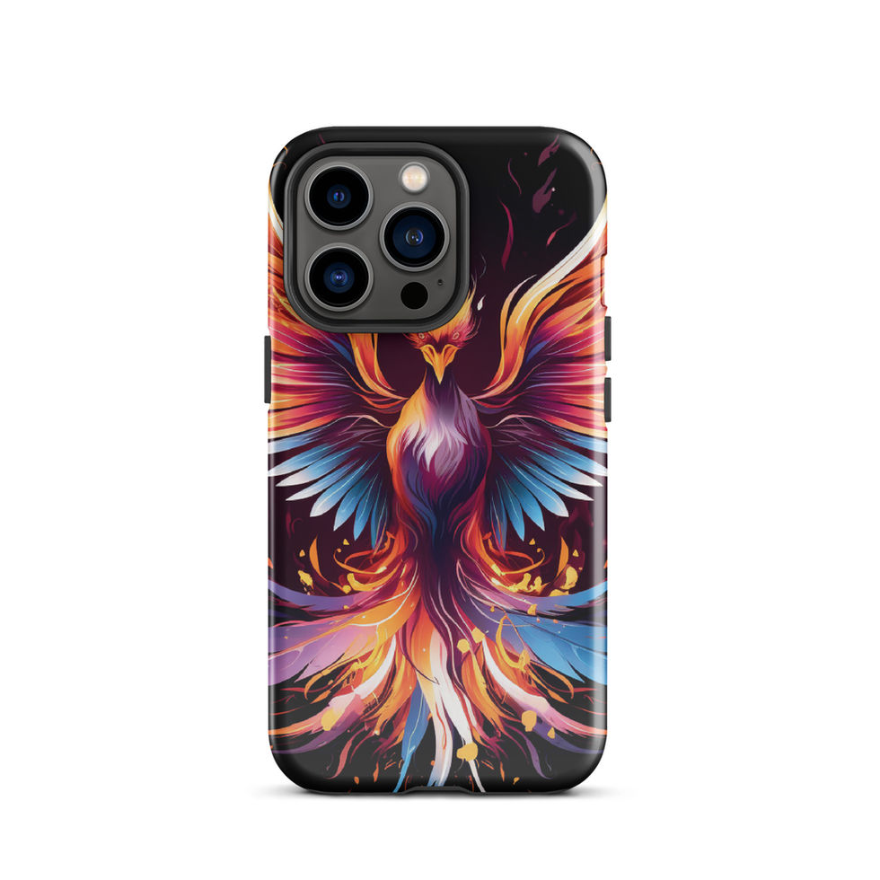 Fiery eagle-mockup-11 showing Eternal Flame artwork on an iPhone tough phone case