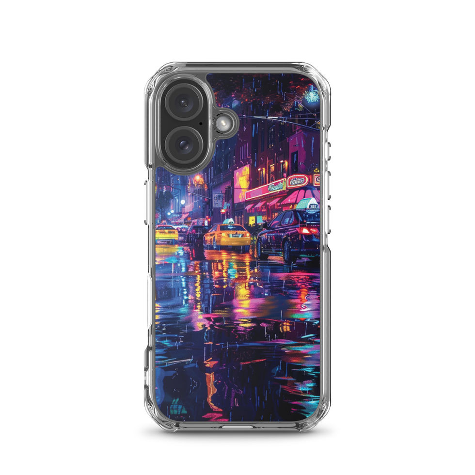 Neon City Nights illuminated street artwork on a transparent clear iPhone case โ gallery view 45