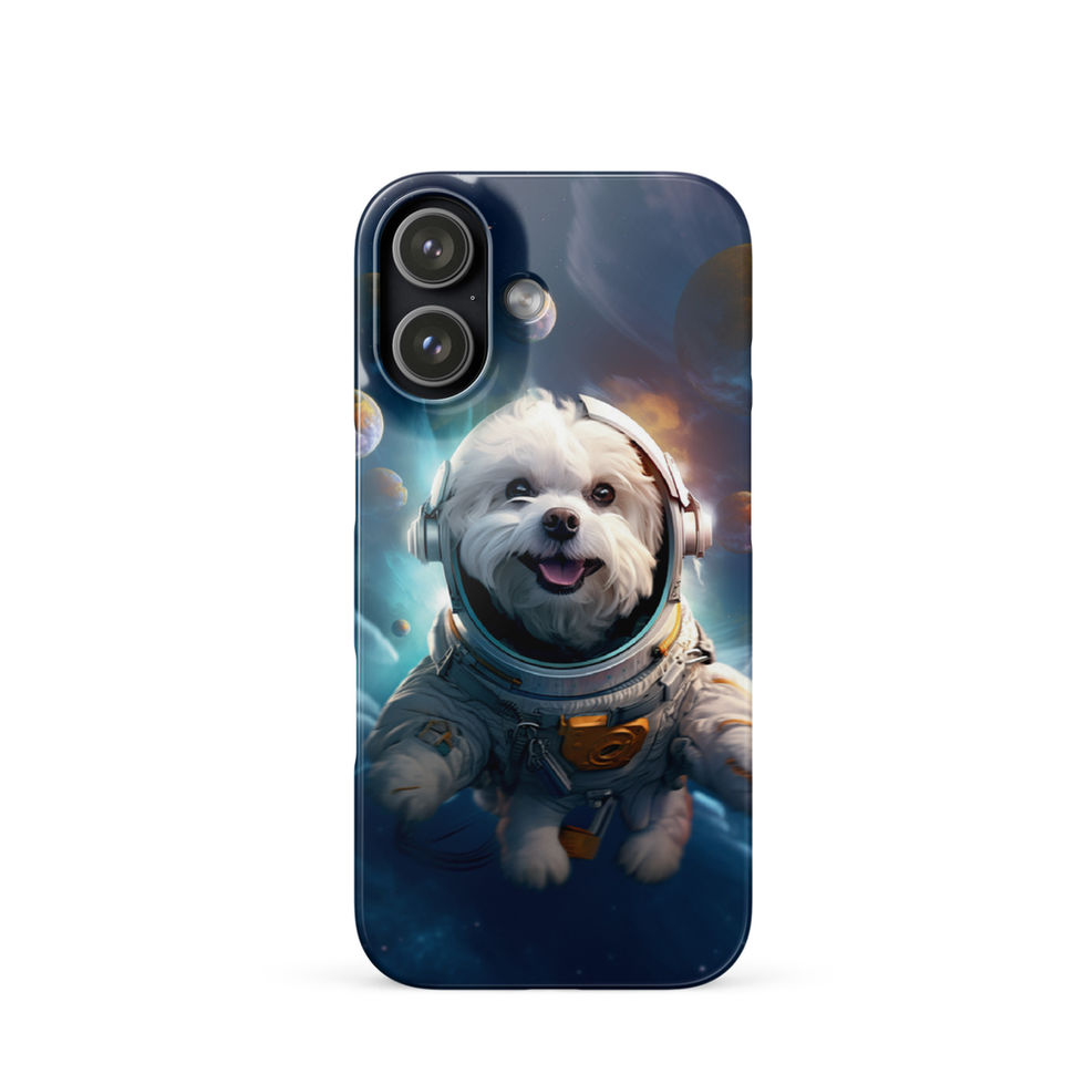 Galactic Voyager cosmic dog iPhone snap case — camera cutout detail 24