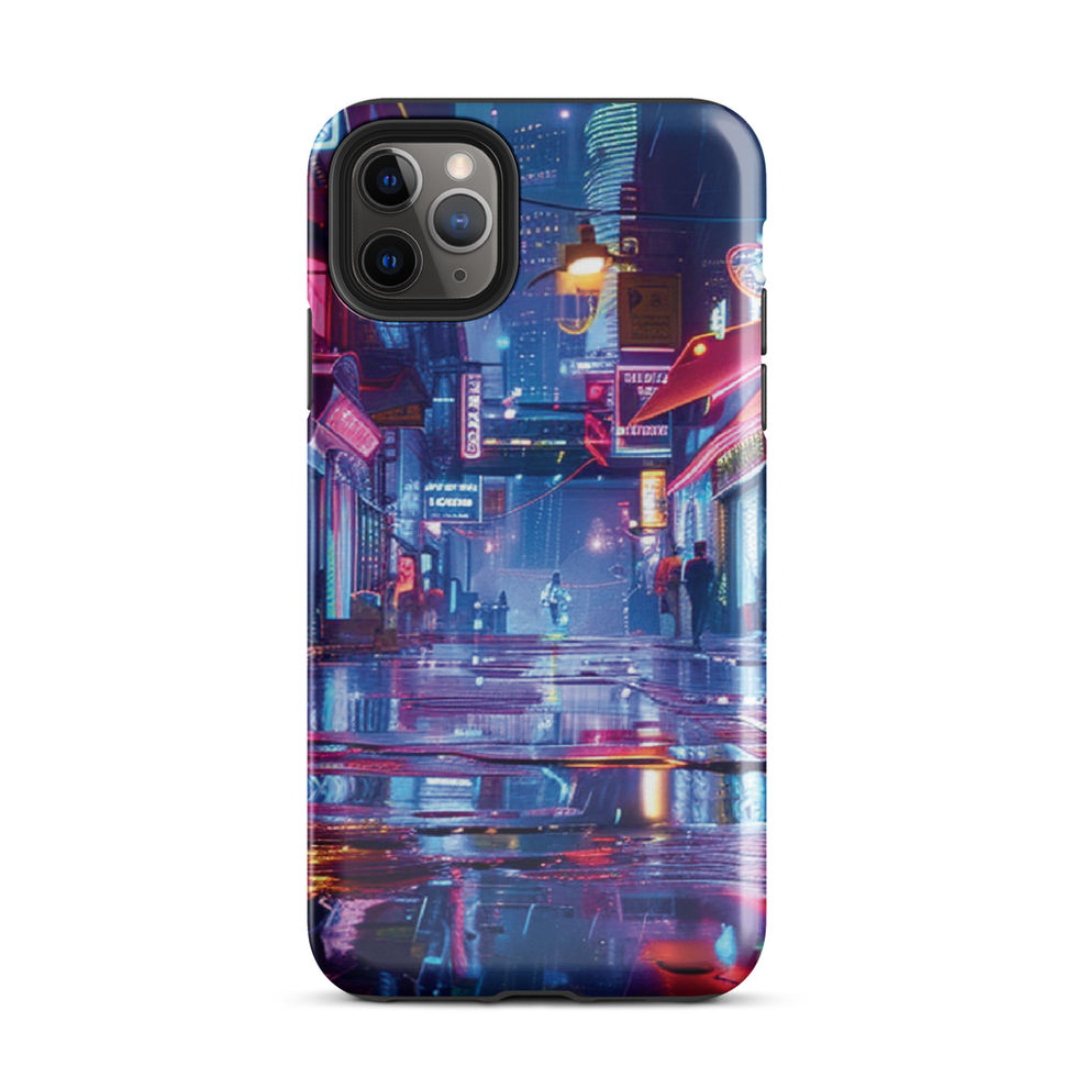 Neon Alleyway iPhone tough case with colourful cinematic backstreet — gallery view 04