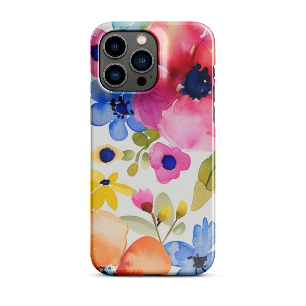 Wild Garden Waltz snap iPhone case with sweeping pink and coral flowers — interior lining view variation 16 of 25