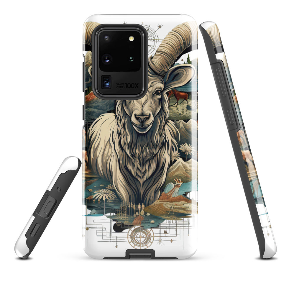 Cosmic ram-mockup-05 showing Celestial Summit artwork on a Samsung tough phone case