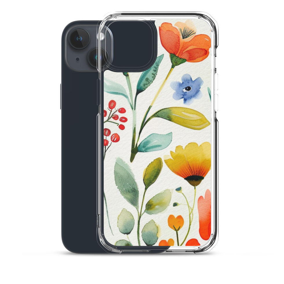 Meadow Daydream clear case for iPhone 12, hand-drawn sunflower meadow artwork, gallery view 32, image 32