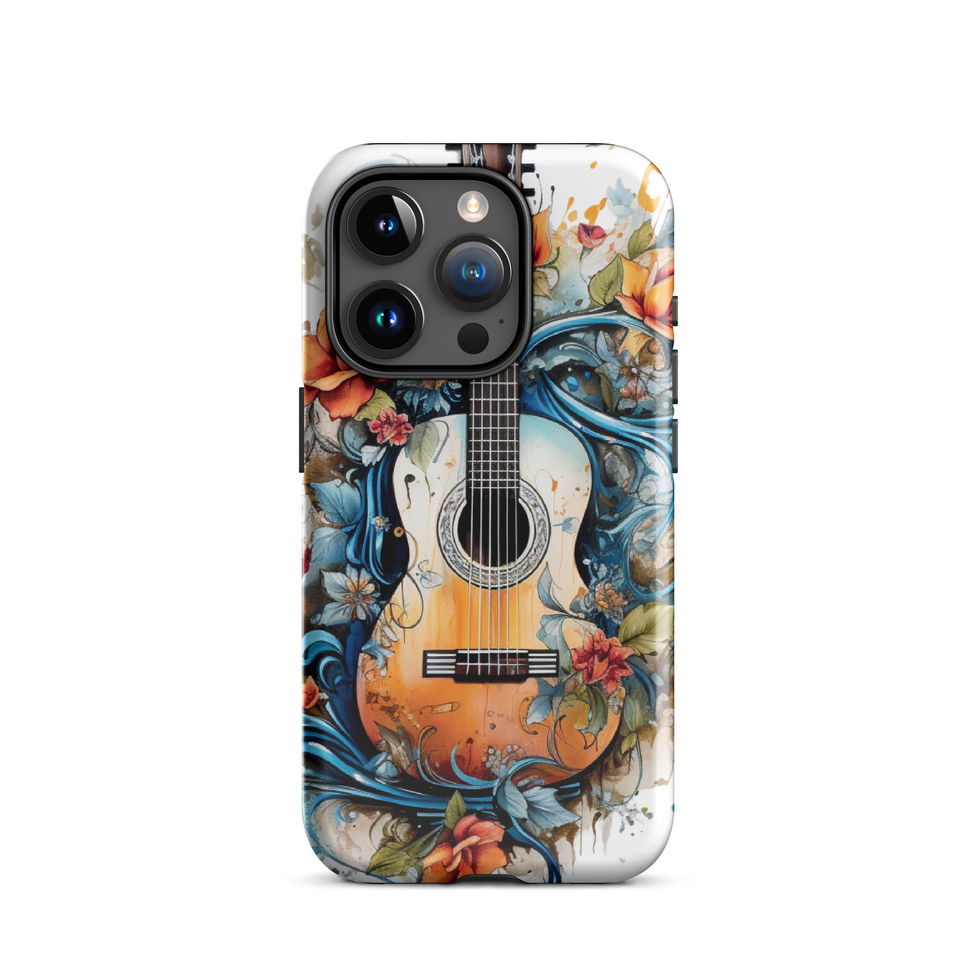 Nature’s Song protective iPhone Tough Case creative workspace, showing the floral music artwork, image 19.