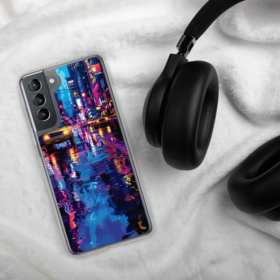 Neon Pulse glowing neon city artwork on a transparent clear Samsung case โ gallery view 15