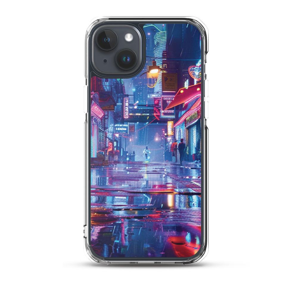 Neon Alleyway clear iPhone case with vivid glowing backstreet artwork — gallery view 31