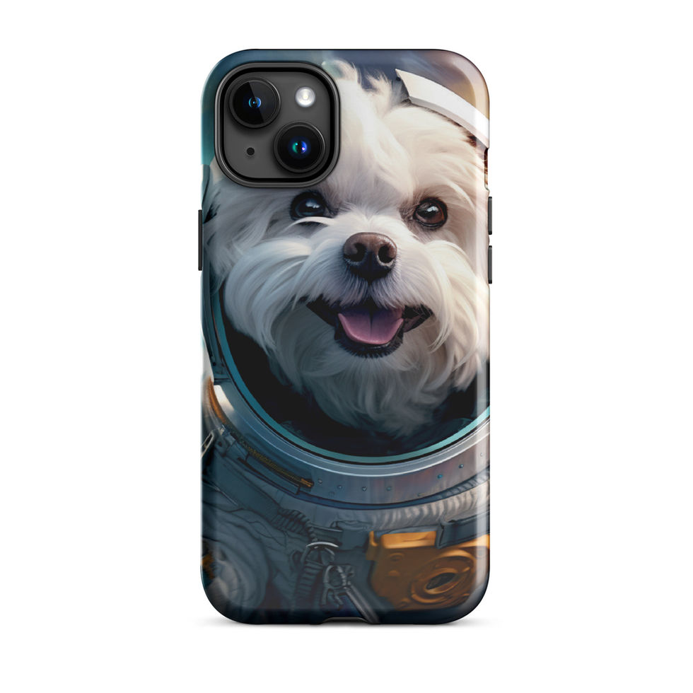 Cosmo Pup astronaut dog iPhone tough case โ desk lifestyle scene