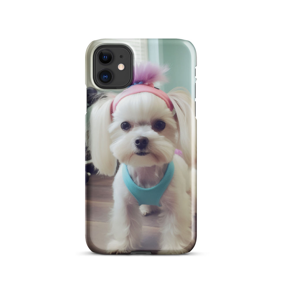 Fit Pup fitness dog iPhone snap case — rear case view in studio mockup