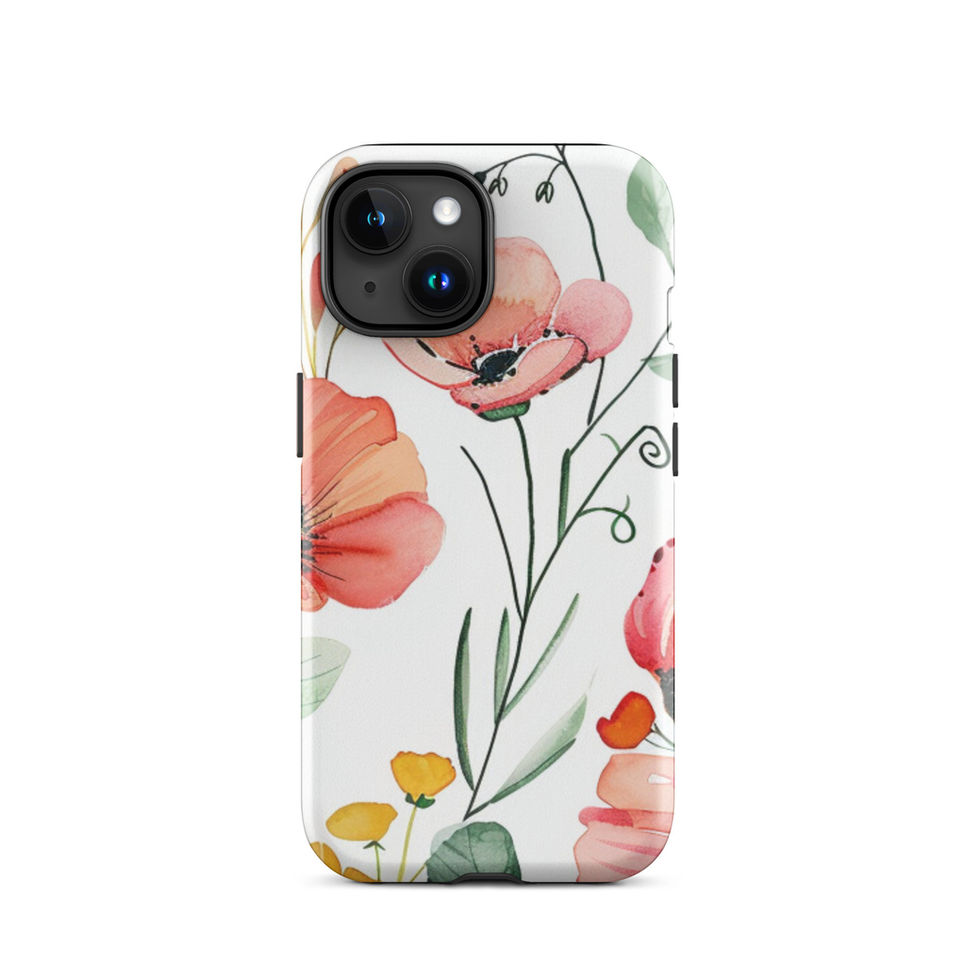Durable floral iPhone case with a light, romantic garden aesthetic