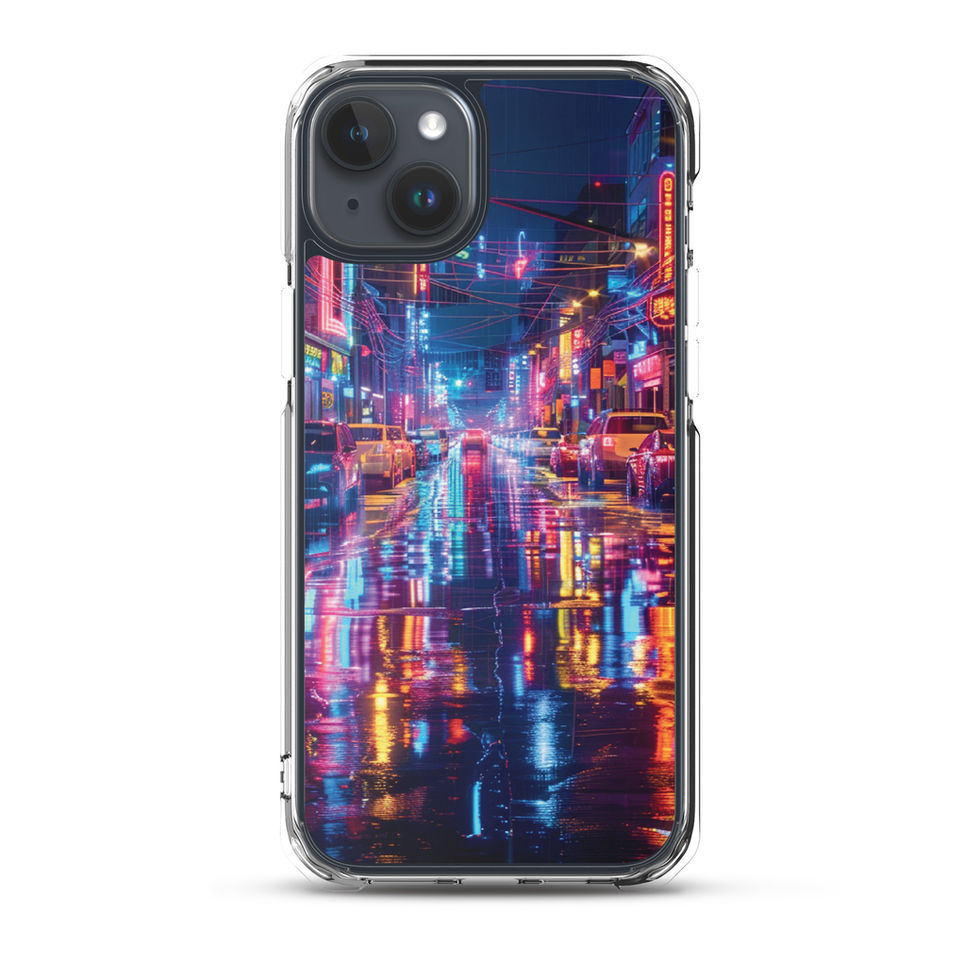 Neon Velocity clear iPhone case with electric neon car and city artwork โ gallery view 32