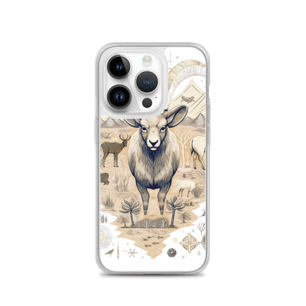 Nomadic ram-mockup-27 showing Nomadic Spirit artwork on an iPhone clear phone case